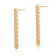 Imagen de 1 Par Enchapado al Vacío Ecológico Estilo Ins Elegante 18K Oro Real Chapado Latón+ Circón Artificial Tira Pendientes Para Mujeres Fiesta 3.9cm x 0.5cm