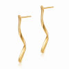 Picture of 1 Pair Eco-friendly Vacuum Plating Minimalist Stylish 18K Real Gold Plated Brass Curve Earrings For Women Party 7.3cm x 0.6cm