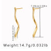 Picture of 1 Pair Eco-friendly Vacuum Plating Minimalist Stylish 18K Real Gold Plated Brass Curve Earrings For Women Party 7.3cm x 0.6cm