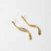 Picture of 1 Pair Eco-friendly Vacuum Plating Minimalist Stylish 18K Real Gold Plated Brass Curve Earrings For Women Party 7.3cm x 0.6cm