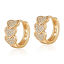 Imagen de 1 Par Hipoalergénico Exquisito Estilo Ins 18K Oro Real Chapado Latón+ Circón Artificial Anillo Corazón Aretes de Aro Para Mujeres Fiesta 1.4cm x 1.3cm