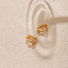 Picture of 1 Pair Hypoallergenic Exquisite Ins Style 18K Real Gold Plated Brass & Cubic Zirconia Circle Ring Heart Hoop Earrings For Women Party 1.6cm x 1.3cm