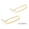 Picture of 2 PCs Eco-friendly Vacuum Plating Stylish Geometric 18K Gold Color Brass Oval Ear Post Stud Earrings For Women Party 20mm x 6mm