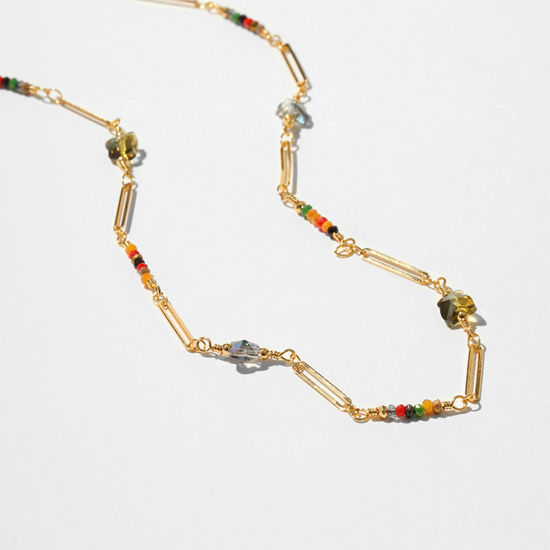 Bild von 1 Strang Umweltfreundlich Ethnischer Stil Böhmischer Stil 18K Vergoldet Kupfer Kugelkette Kette Schmetterling Halskette Für Frauen Abschluss 40cm lang