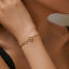 Bild von 1 Strang Umweltfreundliche Vakuumbeschichtung Süß Stilvoll 18K Echtgold plattiert Messing und Strass Blumen Rhombus Armband Für Frauen Party 16,5cm lang