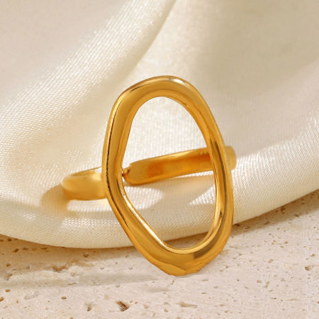 Picture of Eco-friendly Stylish Simple 18K Gold Plated 304 Stainless Steel Open Geometric Heart Rings For Women Party