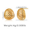 Picture of 1 Pair Eco-friendly Simple & Casual Retro 18K Real Gold Plated Brass Oval Shell Ear Post Stud Earrings For Women Party 1.5cm x 1.4cm