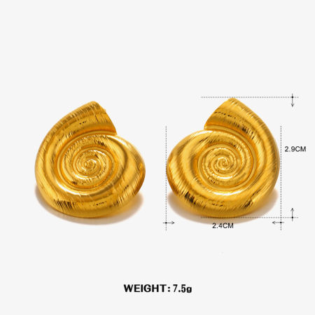 Picture of Vacuum Plating Simple & Casual Ocean Jewelry 18K Gold Plated 304 Stainless Steel Shell Earrings For Women Party