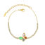 Bild von 1 Strang Vakuumbeschichtung Süß Stilvoll 18K Vergoldet 304 Edelstahl & Strass Handgefertigte Gliederkette Schmetterling Armband Für Frauen Party 18cm lang