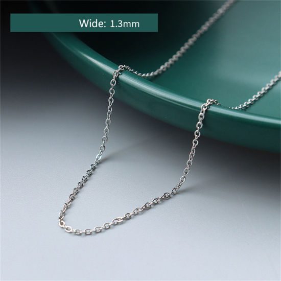 Imagen de 1 Unidad Respetuoso del Medio Ambiente Elegante Sencillo Tono de Plata 304 Acero Inoxidable Cable Cadena Cruz Collares Para Mujeres 40cm longitud