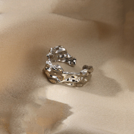 Imagen de 1 Unidad Elegante Sencillo Tono de Plata 304 Acero Inoxidable Abierto Anillos Para Mujeres 17mm (US size 6.5)