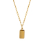 Image de 1 Pièce Collier à Pendentif Chaîne Maille Forçat Simple en 304 Acier Inoxydable Revêtement sous Vide PVD Respectueux de l'Environnement À la Mode Plaqué Or Véritable 18K Rectangle Carré Pour Femmes Cadeau 45cm + 5cm long