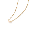 Picture of 1 Piece Eco-friendly PVD Vacuum Plating Dainty Stylish Gold Plated Peachy Beige 304 Stainless Steel & Natural Pearl Link Cable Chain Baroque Pendant Charm Necklace For Women Gift 47cm(18.5") + 5cm(2") long