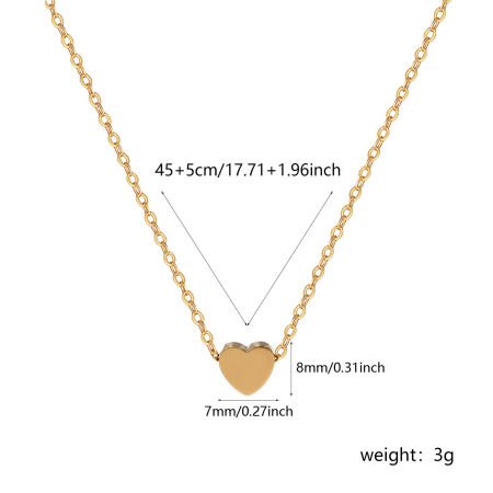 Bild von 1 Strang Umweltfreundliche PVD-Vakuumbeschichtung Stilvoll 18K Vergoldet 304 Edelstahl Kreuz Gliederketten Herz Doppelseitiges Polieren Anhänger Halskette Für Frauen Geschenk 45cm + 5cm lang