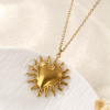 Picture of 1 Piece Eco-friendly PVD Vacuum Plating Bohemia Boho Religious 18K Real Gold Plated 304 Stainless Steel Link Cable Chain Ex Voto Heart Pendant Charm Necklace Unisex Gift 45cm(17.7") + 5cm(2") long