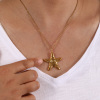 Picture of 1 Piece Eco-friendly PVD Vacuum Plating Stylish Ocean Jewelry 18K Real Gold Plated 304 Stainless Steel Link Cable Chain Star Fish Spiral Pendant Charm Necklace Unisex Gift 45cm(17.7") + 5cm(2") long