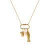 Picture of 1 Piece Eco-friendly Vacuum Plating Exquisite Ocean Jewelry Gold Plated Peachy Beige 304 Stainless Steel & Natural Pearl Link Cable Chain Tortoise Animal Fish Can Open Pendant Charm Necklace For Women Gift 48cm(18.9") + 5cm(2") long