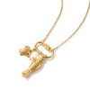 Picture of 1 Piece Eco-friendly Vacuum Plating Exquisite Ocean Jewelry Gold Plated Peachy Beige 304 Stainless Steel & Natural Pearl Link Cable Chain Tortoise Animal Fish Can Open Pendant Charm Necklace For Women Gift 48cm(18.9") + 5cm(2") long