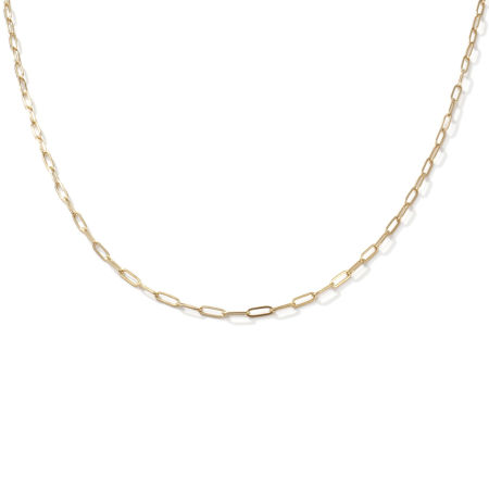 1 Unidad 18K Oro Real Chapado Catena di Fermagli Collares, 304 Acero Inoxidable 42cm + 5cm, Tamaño de la cadena: 3mm, Unisexo, Minimalista Regalo, Recubrimiento al Vacío PVD Ecológico