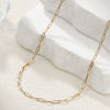 Imagen de 1 Unidad 18K Oro Real Chapado Catena di Fermagli Collares, 304 Acero Inoxidable 42cm + 5cm, Tamaño de la cadena: 3mm, Unisexo, Minimalista Regalo, Recubrimiento al Vacío PVD Ecológico