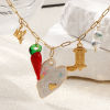 Picture of 1 Piece Eco-friendly Vacuum Plating Exquisite Cute 18K Real Gold Plated 304 Stainless Steel & Lampwork Glass Paperclip Link Chain Pendant Charm Necklace For Women Gift 42cm(16.5") + 5cm(2") long
