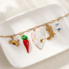 Picture of 1 Piece Eco-friendly Vacuum Plating Exquisite Cute 18K Real Gold Plated 304 Stainless Steel & Lampwork Glass Paperclip Link Chain Pendant Charm Necklace For Women Gift 42cm(16.5") + 5cm(2") long
