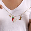 Picture of 1 Piece Eco-friendly Vacuum Plating Exquisite Cute 18K Real Gold Plated 304 Stainless Steel & Lampwork Glass Paperclip Link Chain Pendant Charm Necklace For Women Gift 42cm(16.5") + 5cm(2") long