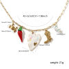 Picture of 1 Piece Eco-friendly Vacuum Plating Exquisite Cute 18K Real Gold Plated 304 Stainless Steel & Lampwork Glass Paperclip Link Chain Pendant Charm Necklace For Women Gift 42cm(16.5") + 5cm(2") long