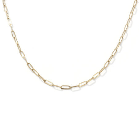 1 Unidad Recubrimiento al Vacío PVD Ecológico Minimalista Chapado en Oro de 18K 304 Acero Inoxidable Catena di Fermagli Collares Unisexo 60cm longitud, Tamaño de la Cadena: 60cm