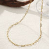 Picture of 1 Piece Eco-friendly PVD Vacuum Plating Minimalist 18K Gold Plated 304 Stainless Steel Paperclip Link Chain Necklace Unisex 60cm(23.6") long, Chain Size: 3mm