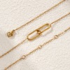Picture of 1 Piece Eco-friendly PVD Vacuum Plating Stylish Simple 18K Real Gold Plated 304 Stainless Steel Link Cable Chain Oval Hollow Pendant Charm Necklace Unisex Gift 42cm(16.5") + 8cm(3.1") long