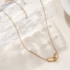 Picture of 1 Piece Eco-friendly PVD Vacuum Plating Stylish Simple 18K Real Gold Plated 304 Stainless Steel Link Cable Chain Oval Hollow Pendant Charm Necklace Unisex Gift 42cm(16.5") + 8cm(3.1") long