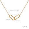 Picture of 1 Piece Eco-friendly PVD Vacuum Plating Stylish Simple 18K Real Gold Plated 304 Stainless Steel Link Cable Chain Oval Hollow Pendant Charm Necklace Unisex Gift 42cm(16.5") + 8cm(3.1") long