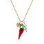 Image de 1 Piece Eco-friendly PVD Vacuum Plating Natural Pastoral Cute 18K Real Gold Plated 304 Stainless Steel & Natural Pearl Link Cable Chain Red Lampwork Glass Chili Heart Pendant Charm Necklace For Women Gift 45cm(17.7") + 5cm(2") long