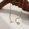 Picture of 1 Piece Eco-friendly PVD Vacuum Plating Minimalist 18K Real Gold Plated 304 Stainless Steel Paperclip Link Chain With Toggle Clasp Necklace Unisex Gift 45cm(17.7") long