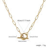 Picture of 1 Piece Eco-friendly PVD Vacuum Plating Minimalist 18K Real Gold Plated 304 Stainless Steel Paperclip Link Chain With Toggle Clasp Necklace Unisex Gift 45cm(17.7") long