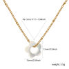 Picture of 18K Real Gold Plated Curb Link Chain Flower Pendant Charm Necklace, 304 Stainless Steel & Natural Shell 45cm(17.7") + 5cm(2"), For Women, Minimalist Elegant Gift, Eco-friendly PVD Vacuum Plating, 1 Piece