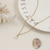 Picture of 18K Real Gold Plated Link Cable Chain Oval Pendant Charm Necklace, 304 Stainless Steel & Natural Pearl 45cm(17.7") + 5cm(2"), For Women, Minimalist Elegant Gift, Eco-friendly PVD Vacuum Plating, 1 Piece