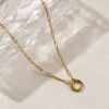 Imagen de 1 Unidad 18K Oro Real Chapado Catena di Fermagli Collares, 304 Acero Inoxidable 45cm, Tamaño de la cadena: 3mm, Para Mujeres, Con Cierre De Resorte, Minimalista Regalo, Recubrimiento al Vacío PVD Ecológico