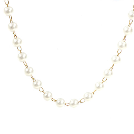 1 Piece 18K Real Gold Plated Ball Chain Beaded Necklace, 304 Stainless Steel 45cm(17.7"), Chain Size: 6mm, Unisex, Stylish Eco-friendly PVD Vacuum Plating