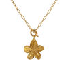 Imagen de 18K Oro Real Chapado Catena di Fermagli Flor Collar con Colgante, 304 Acero Inoxidable 45cm, Para Mujeres, Exquisito Regalo, Recubrimiento al Vacío PVD Ecológico, 1 Unidad