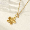 Imagen de 18K Oro Real Chapado Catena di Fermagli Flor Collar con Colgante, 304 Acero Inoxidable 45cm, Para Mujeres, Exquisito Regalo, Recubrimiento al Vacío PVD Ecológico, 1 Unidad