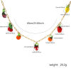 Imagen de Chapado en Oro de 18K Catena di Fermagli Collar con Colgante, 304 Acero Inoxidable & Vidrio Murano 60cm, Para Mujeres, 3D, Exquisito Regalo, Recubrimiento al Vacío PVD Ecológico, 1 Unidad