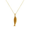 Imagen de 18K Oro Real Chapado Cadena de Cable Cruz Pez Collar con Colgante, 304 Acero Inoxidable 45cm + 5cm, Para Mujeres, 3D, Exquisito Joyería del océano Regalo, Recubrimiento al Vacío PVD Ecológico, 1 Unidad