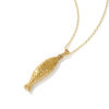 Imagen de 18K Oro Real Chapado Cadena de Cable Cruz Pez Collar con Colgante, 304 Acero Inoxidable 45cm + 5cm, Para Mujeres, 3D, Exquisito Joyería del océano Regalo, Recubrimiento al Vacío PVD Ecológico, 1 Unidad