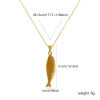 Imagen de 18K Oro Real Chapado Cadena de Cable Cruz Pez Collar con Colgante, 304 Acero Inoxidable 45cm + 5cm, Para Mujeres, 3D, Exquisito Joyería del océano Regalo, Recubrimiento al Vacío PVD Ecológico, 1 Unidad