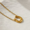Picture of 18K Real Gold Plated Link Cable Chain Luck Horseshoe Pendant Charm Necklace, 304 Stainless Steel 45cm(17.7") + 5cm(2"), Unisex, Exquisite West Cowboy Gift, Eco-friendly PVD Vacuum Plating, 1 Piece