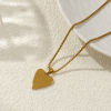 Imagen de 18K Oro Real Chapado Cadena de Caja Corazón Collar con Colgante, 304 Acero Inoxidable & Concha Naturales 45cm + 5cm, Para Mujeres, Blanco Elegante día de San Valentín Regalo, Recubrimiento al Vacío PVD Ecológico, 1 Unidad