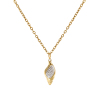 Picture of 18K Real Gold Plated Link Cable Chain Conch/ Sea Snail Pendant Charm Necklace, 304 Stainless Steel 45cm(17.7") + 5cm(2"), For Women, Clear Cubic Zirconia Stylish Exquisite Gift, Eco-friendly PVD Vacuum Plating, 1 Piece
