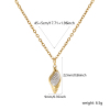 Picture of 18K Real Gold Plated Link Cable Chain Conch/ Sea Snail Pendant Charm Necklace, 304 Stainless Steel 45cm(17.7") + 5cm(2"), For Women, Clear Cubic Zirconia Stylish Exquisite Gift, Eco-friendly PVD Vacuum Plating, 1 Piece